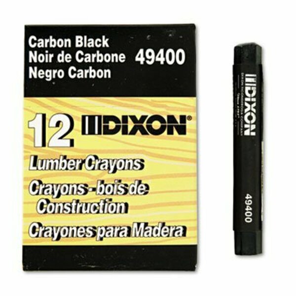 Dixon Ticonderoga Dixon, Lumber Crayons, 4 1/2 X 1/2, Carbon Black, Dozen 49400